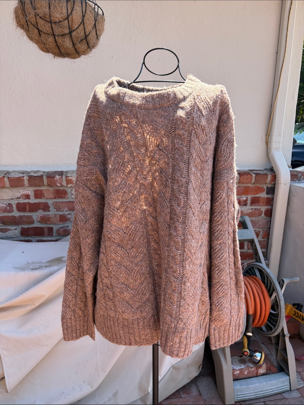Cozy Cable Knit Women's Sweater - Taupe